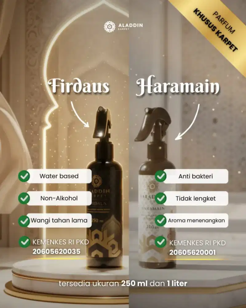 Parfum Karpet Masjid: Firdaus & Haramain (250 ml)