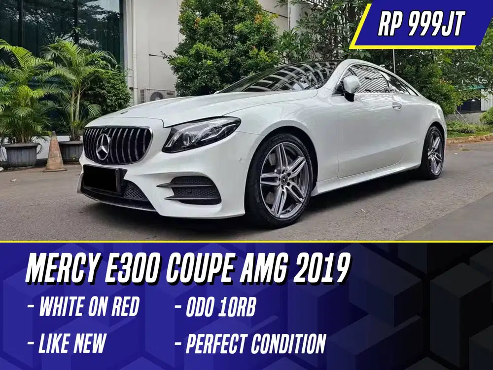 Mercedes Benz E300 Coupe AMG 2019 White on Red Putih Mercy E 300 Coup