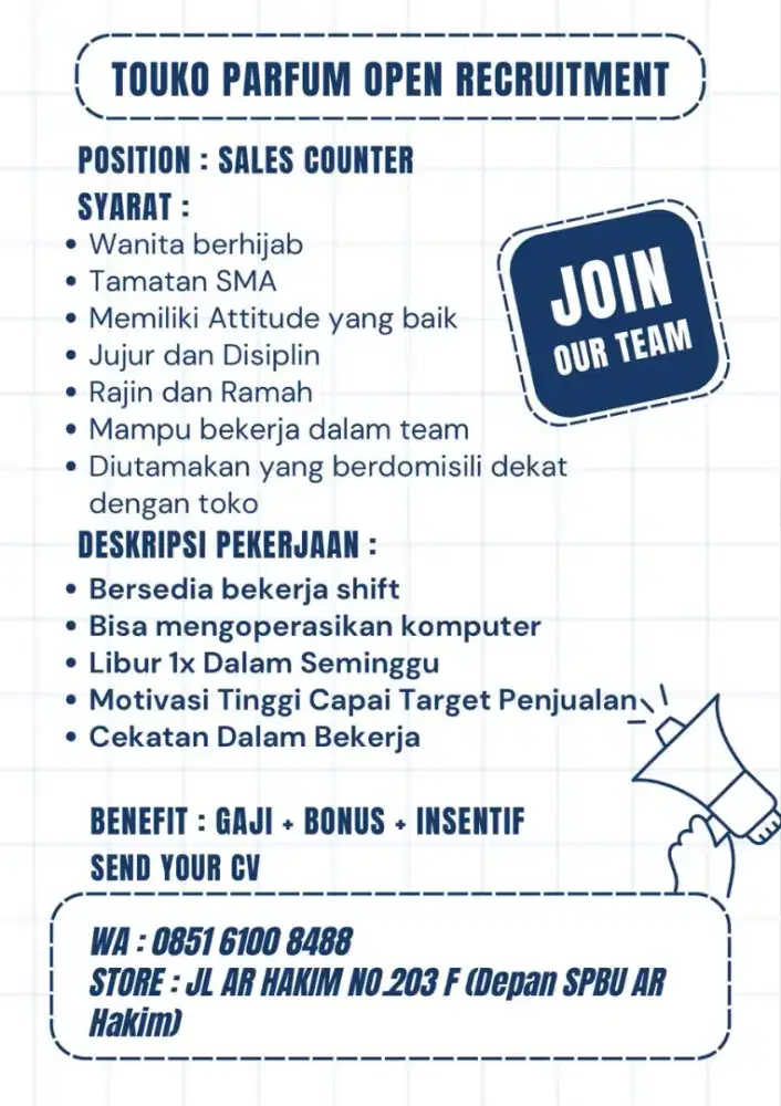 Lowongan Touko Parfum