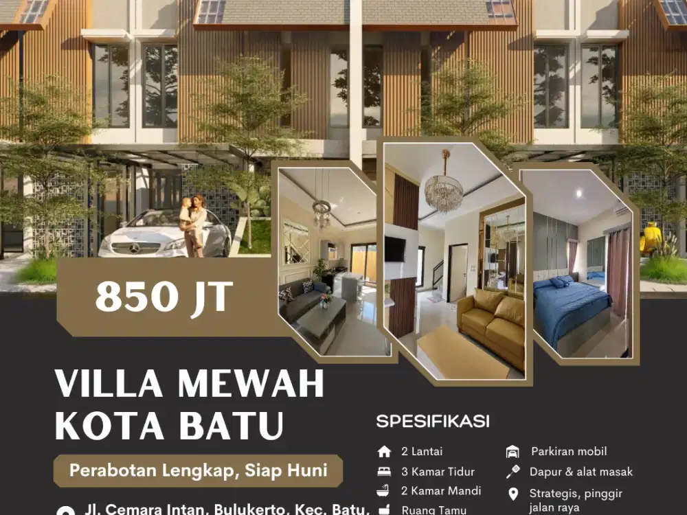 Dijual villa mewah Kota Batu Kawasan wisata
