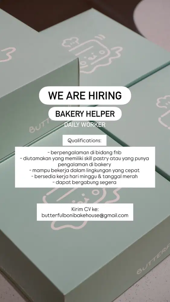 DIBUTUHKAN BAKERY HELPER