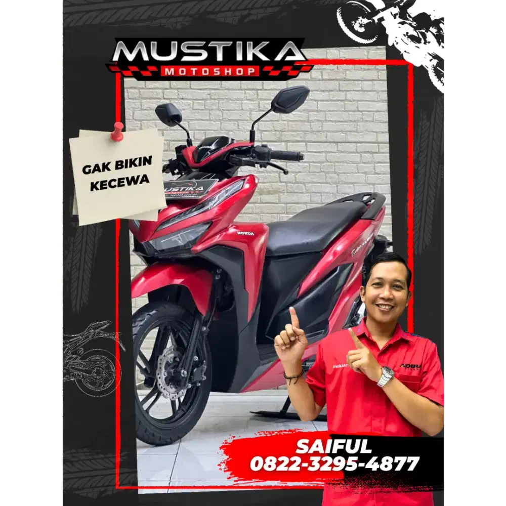 Perfect Condition!!Honda Vario 150cc 2018 Red Matte N kota-Mustika