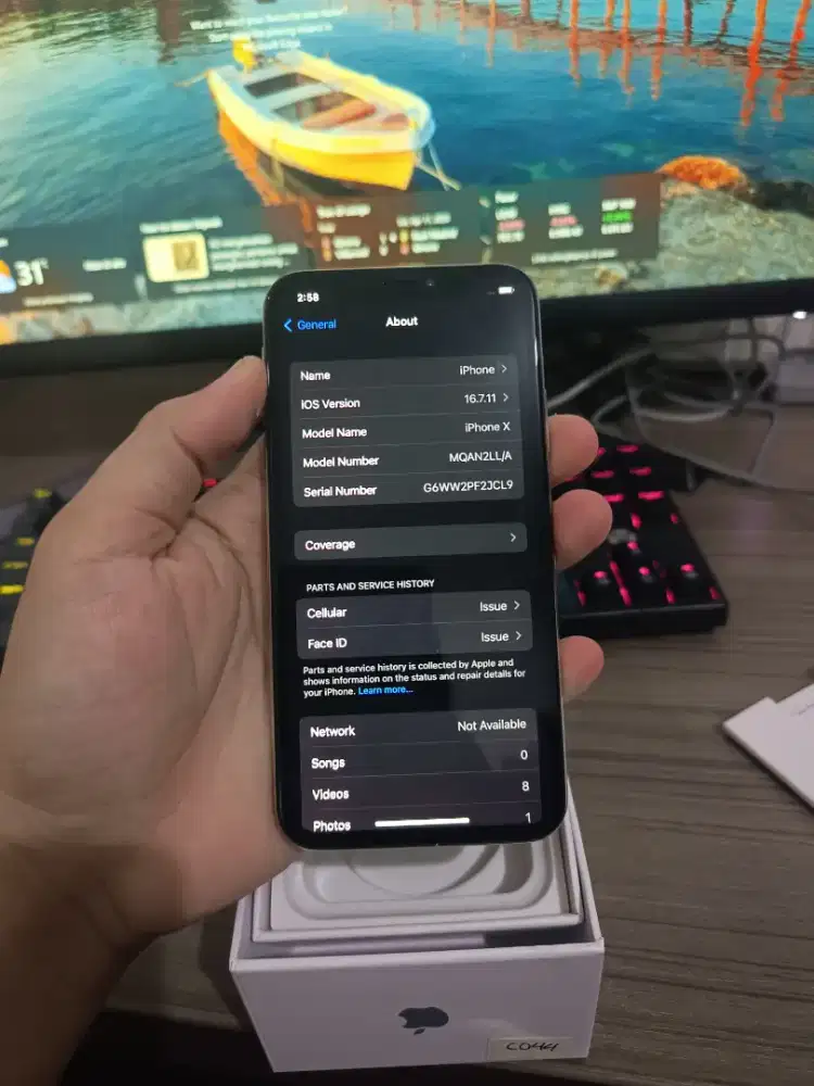 Iphone X 256gb inter putih