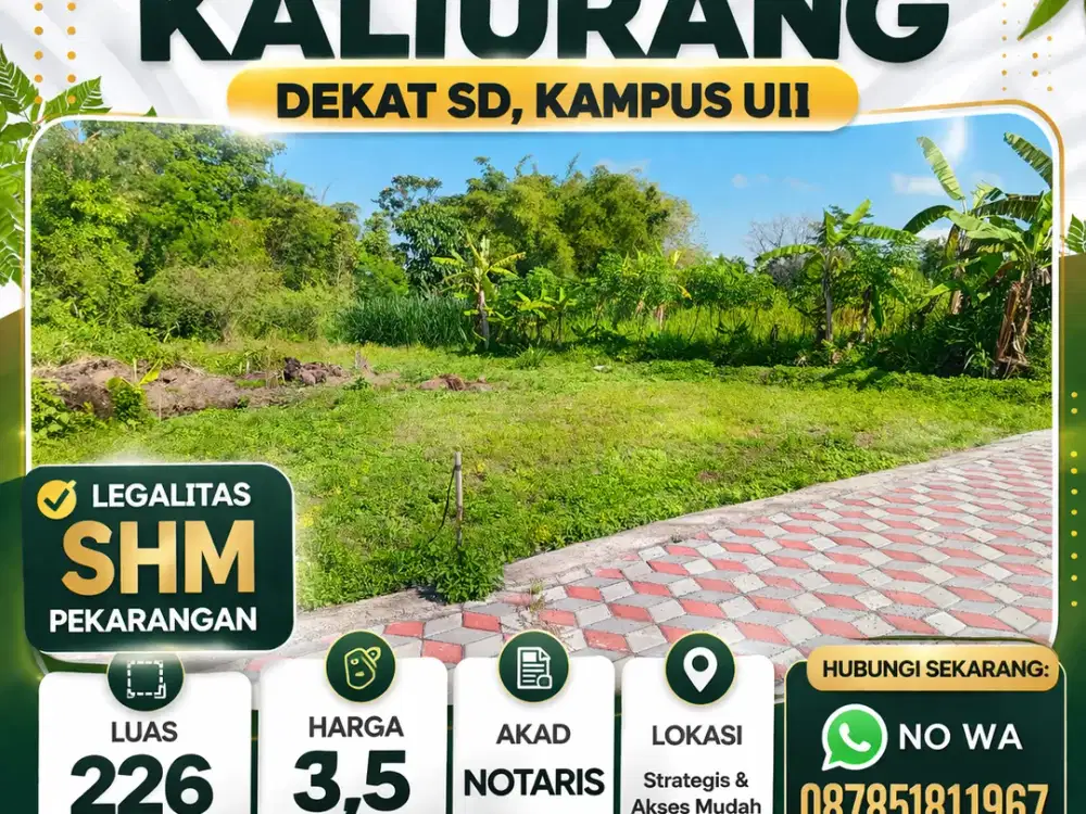 Tanah Jogja 2 MENIT SD BIAS KALIURANG SHMP