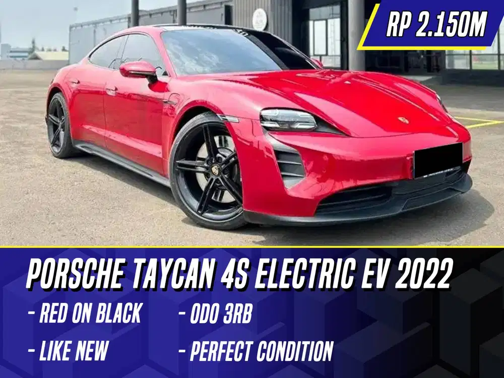 Porsche Taycan 4S Electric EV 2022 NIK 2021 Red on Black Merah Taican