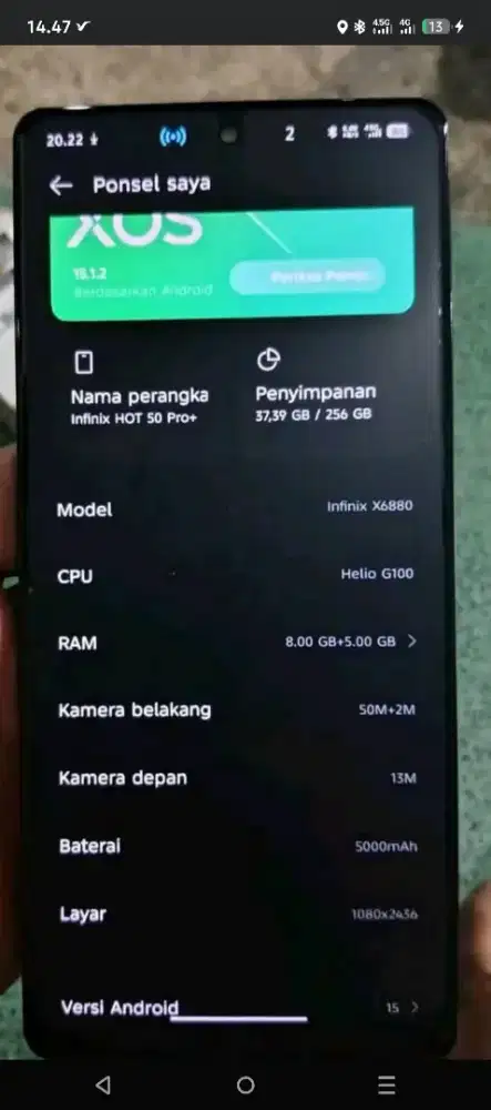 Infinix hot 50pro+ 8/256