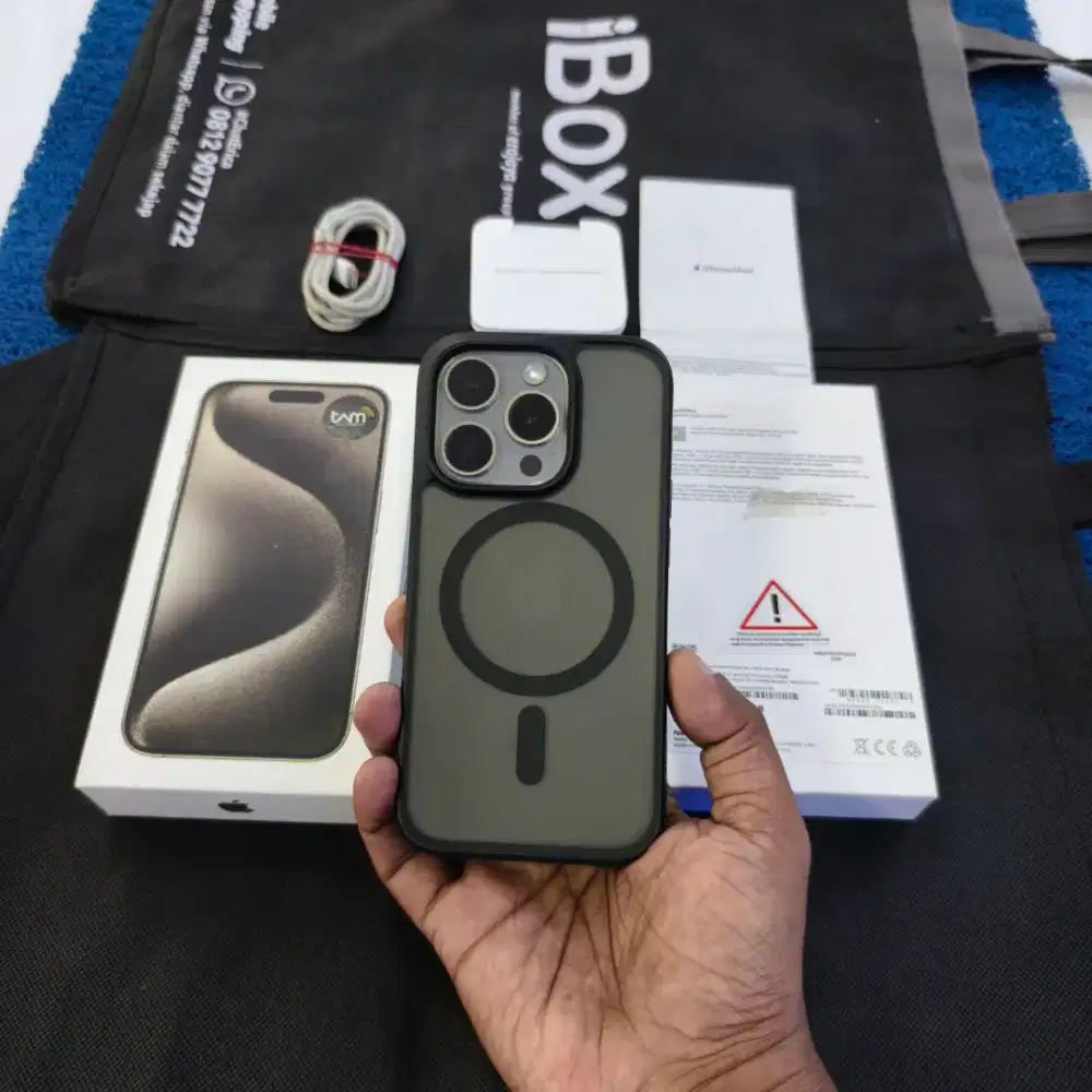 Iphone 15 Pro 128gb 99% like new BH 86% + Casing Ori Ex resmi iBox