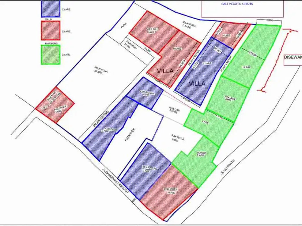 Lease hold land at Pecatu 12 Ara idr 16mill/Ara/yrs