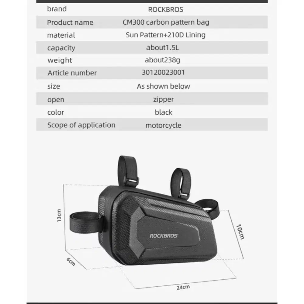 Side Bag Motor Waterproof Rockbros CM300 Tas Samping Tahan Air