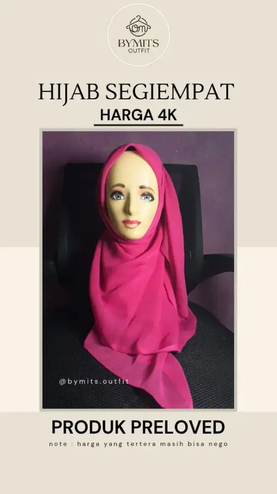 Hijab Preloved Murah 4K! Kondisi Masih Bagus