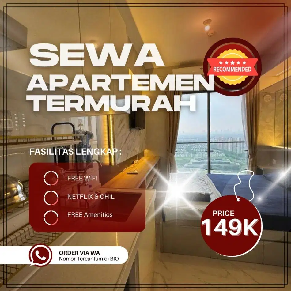 Sewa apartemen Harian/Transit Sentra Timur Jakarta Pulogebang Termurah