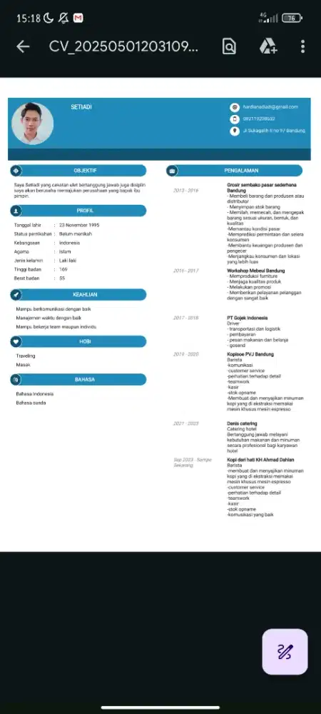 Mencari lowongan barista