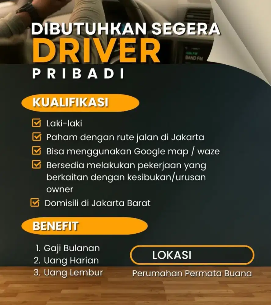 Dicari Driver Pribadi