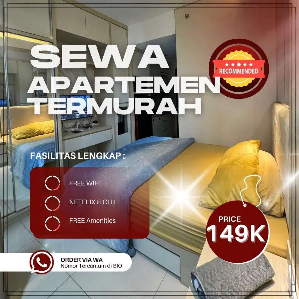 Sewa apartemen Depok Tsm Transpark Cibubur Harian/Transit Termurah