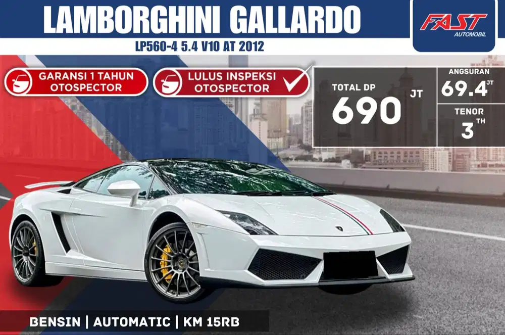 LAMBORGHINI GALLARDO LP560-4 5.2L V10 2012 LOW KM.15RB & PAJAK PANJANG