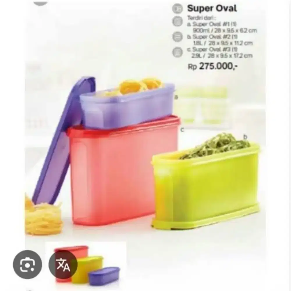tupperware super oval set / smart box