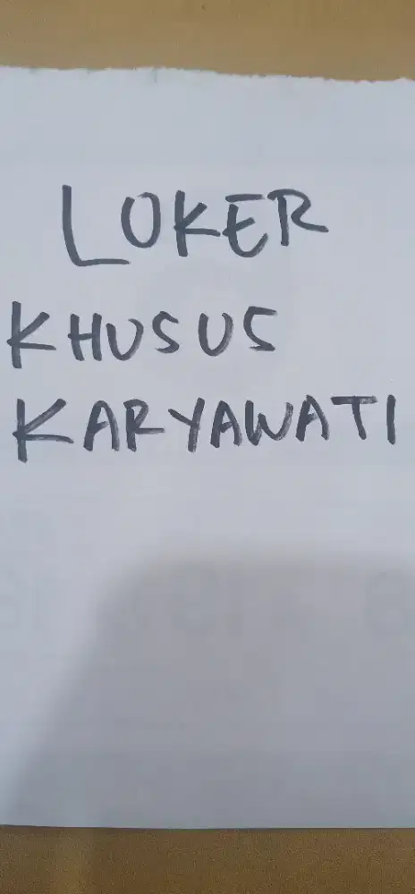 Dicari Karyawati yang serius kerja