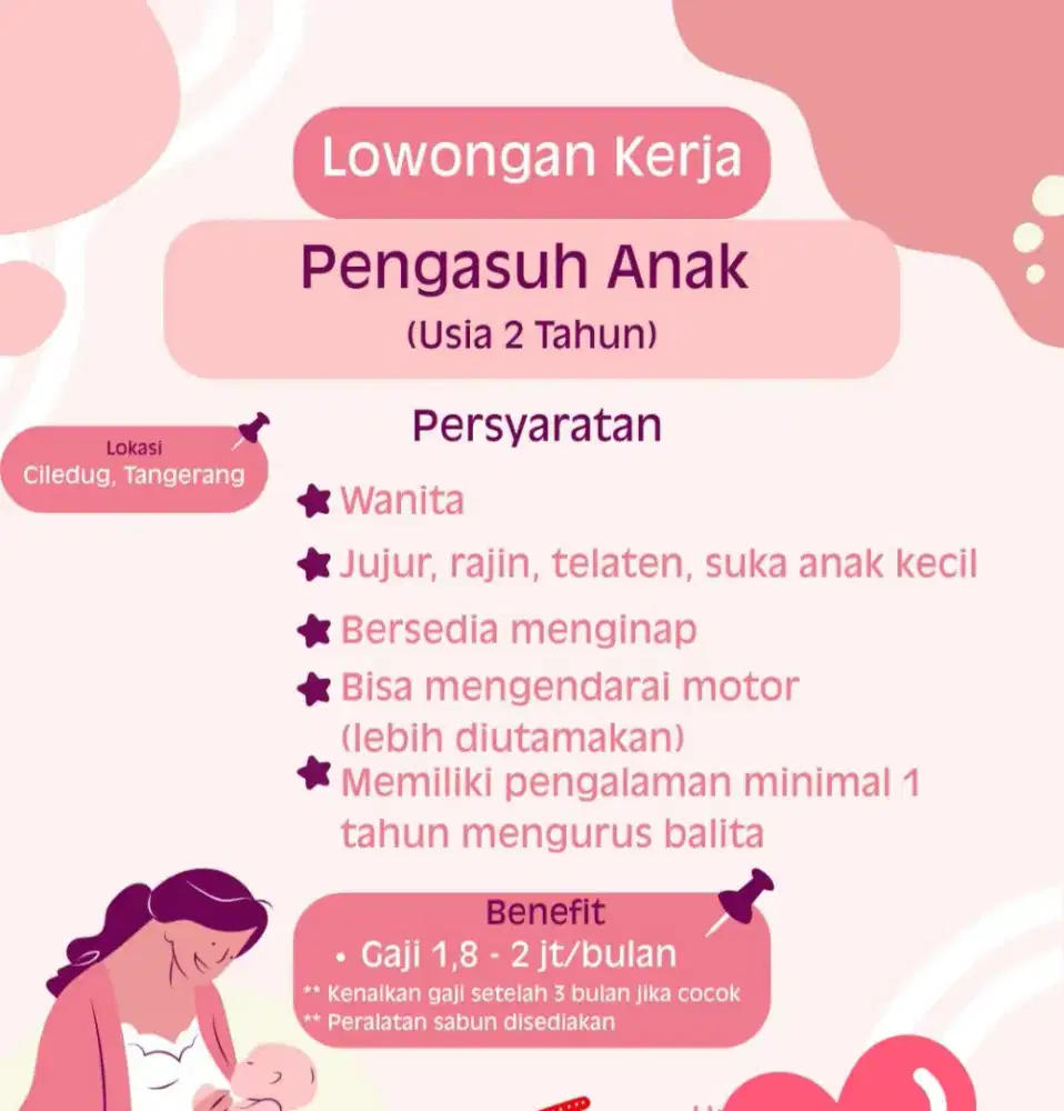 DICARI Pengasuh Balita 2 Tahun