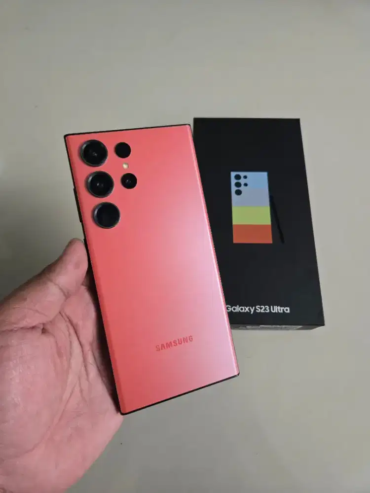 Samsung S23 Ultra 512gb 5G Red SEIN Resmi Indo Mulus Fullset Murah