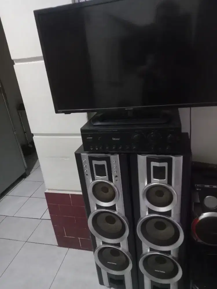 Dijual satu set tv ampli speaker