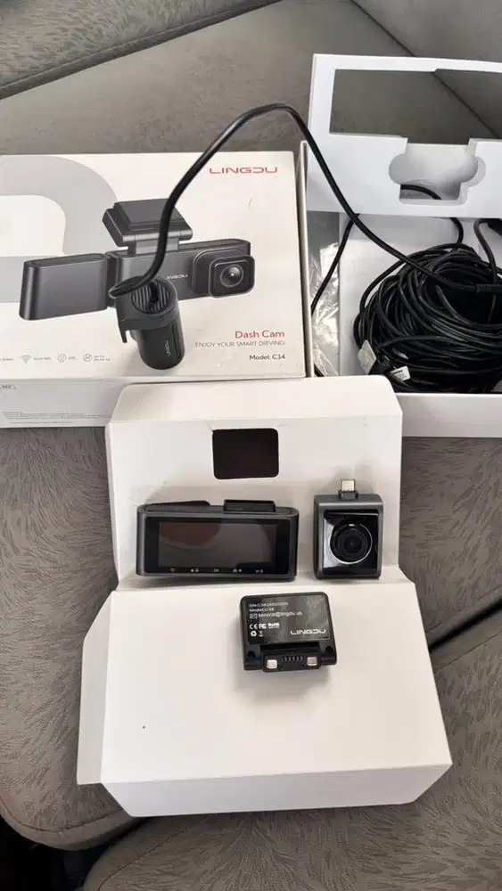 Dash Cam mobil Lingdu C34 7K Triple Camera