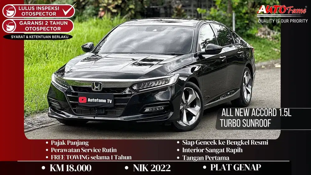 Honda All New Accord 1.5L Turbo SUNROOF NIK 2022 Black On Black Tgn 1