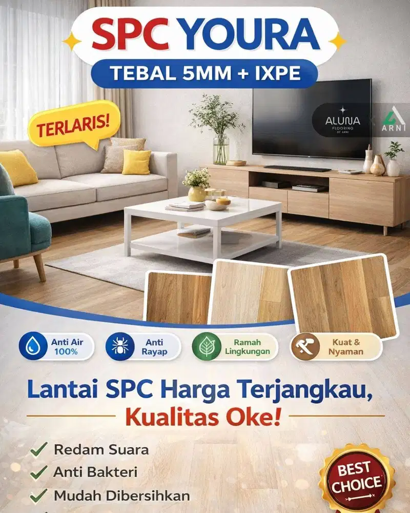 SPC Click Youra Tebal 5mm + Ixpe | SPC Click Kualitas Premium | Dekora