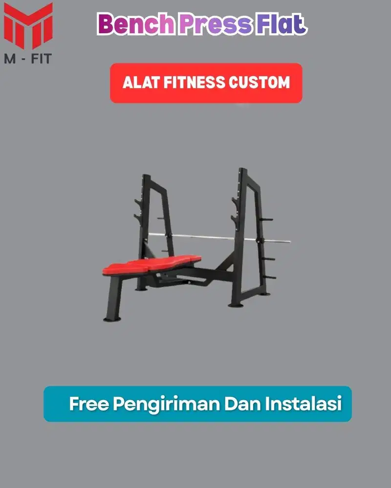Alat Fitnes Custom Brench Press Flat alat Gym Komersial Latihan otot