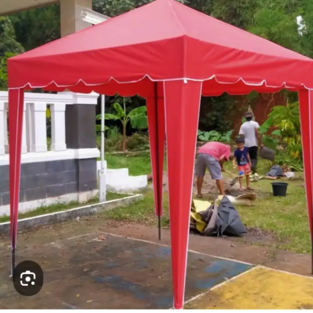 Tenda baru warna merah ukuran 2mx2m