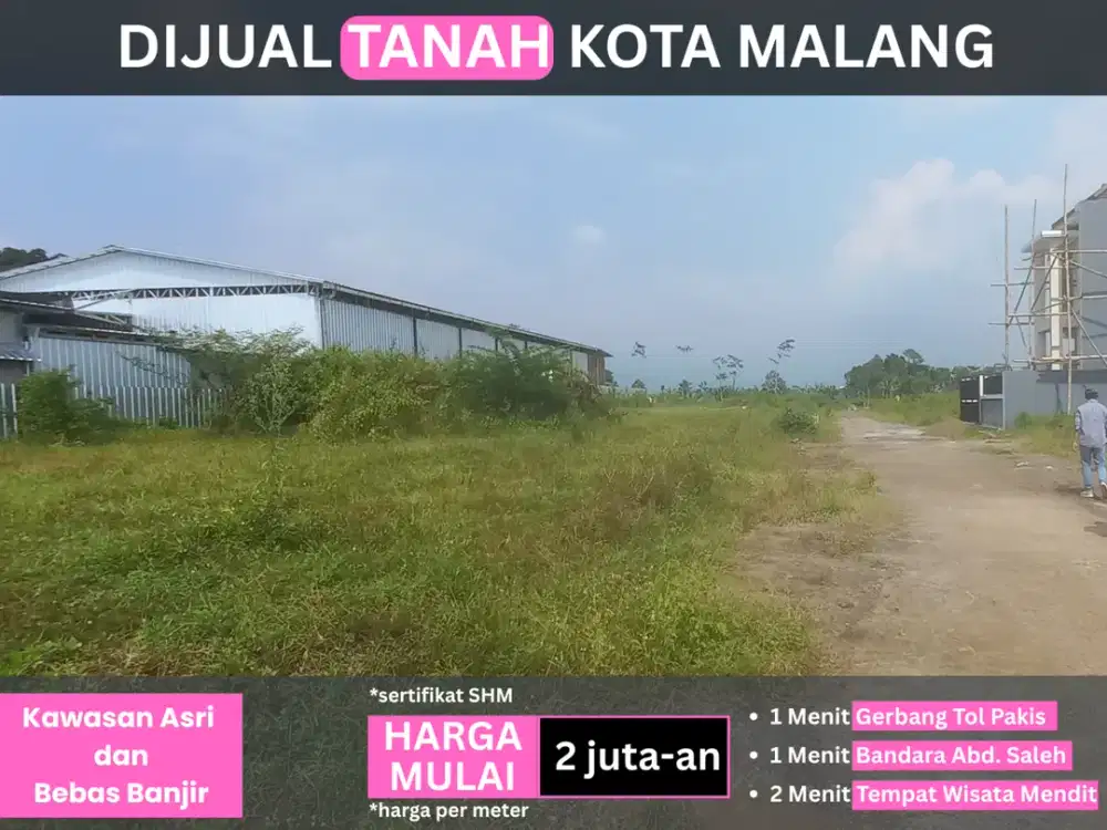 Tanah Kavling Dijual SHM On Hand Cocok Bangun Rumah 3 Menit Bandara Abd Saleh Malang