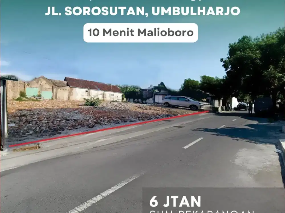 Dijual Tanah Apik Lokasi Premium Tepi Jl. Sorosutan Umbulharjo Kodya Yogyakarta *
