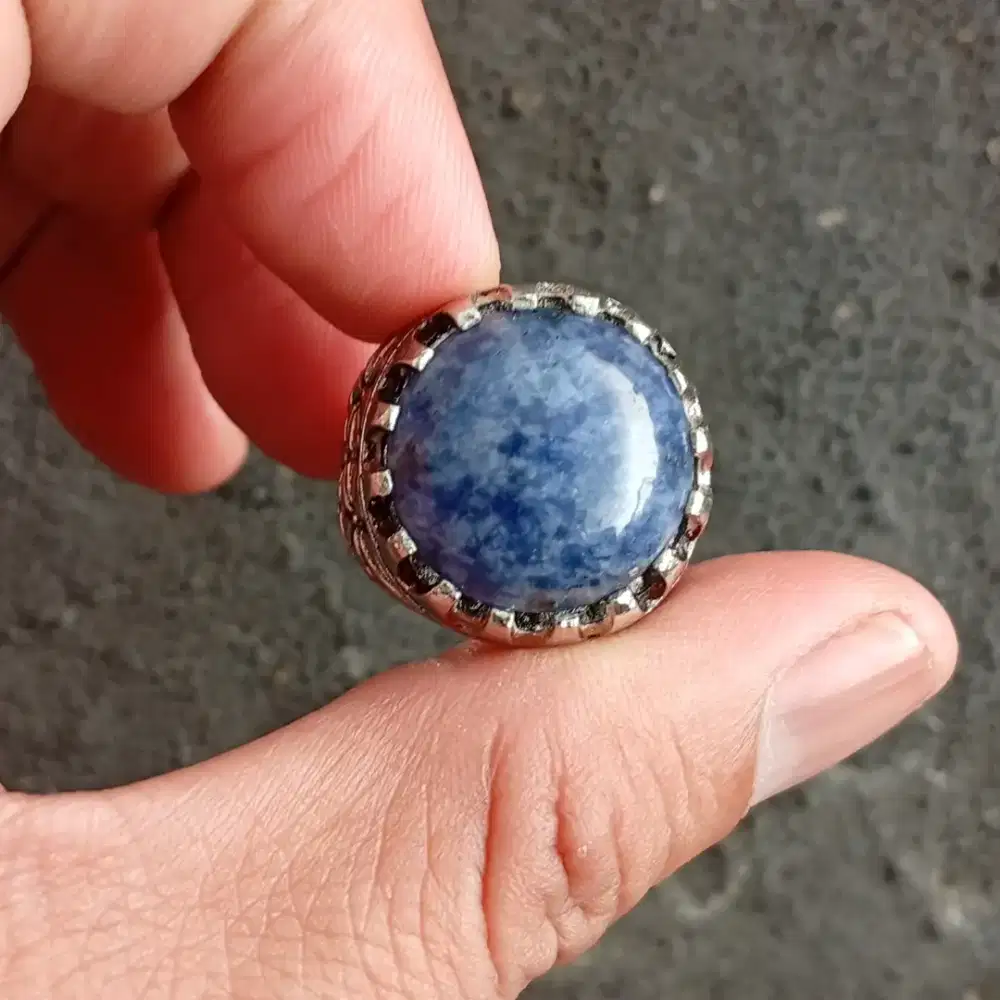Batu Lapis lazulli 12.71 ct ring Alfaka Ukir