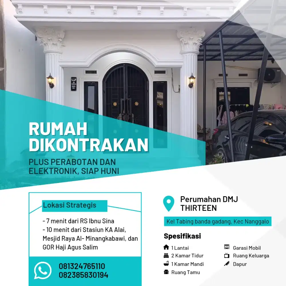 Disewakan rumah lengkap dengan furnitur dan elektronik