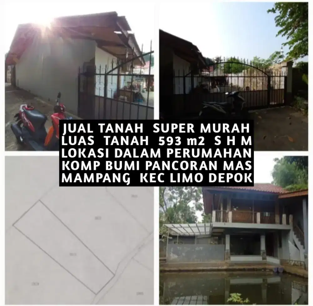 JUAL CEPAT TANAH MURAH DI PERUMAHAN BUMI PANCORAN MAS MAMPANG DEPOK