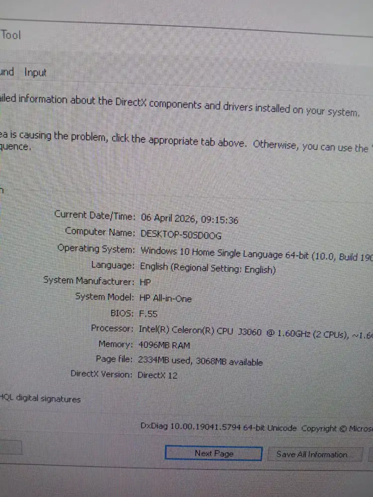 PC HP All in one Celeron j3060 kondisi normal