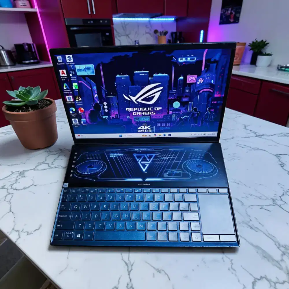 Laptop Masa Depan Asus Zenbook Duo Ram 8Gb/Ssd 512Gb Mulus Murah