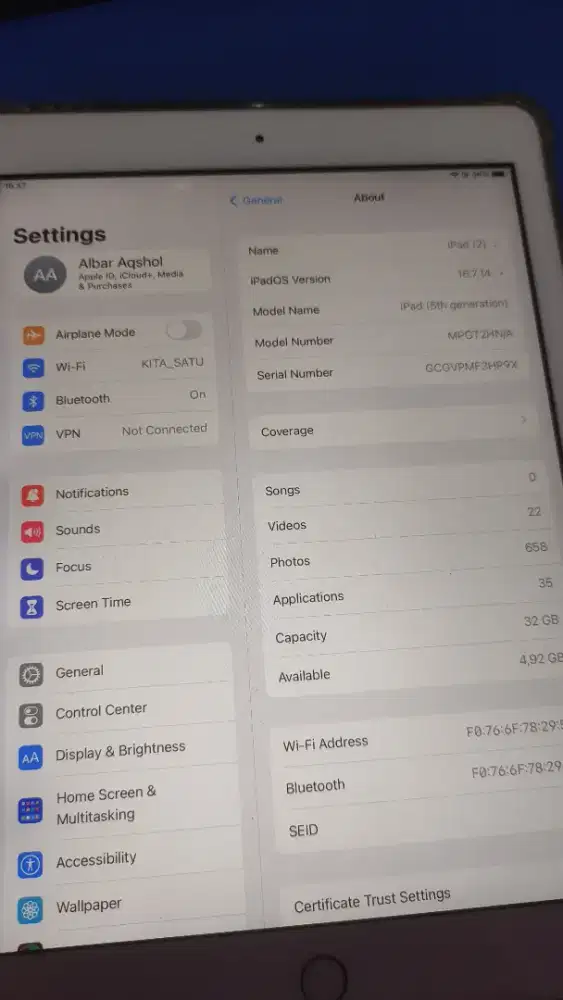 Ipad 5 32 GB wifi only