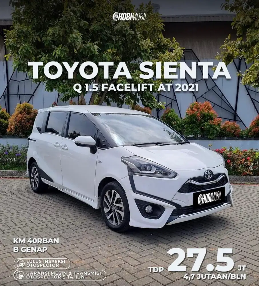 Unit : Sienta Q 1.5 Facelift AT Thn 2021