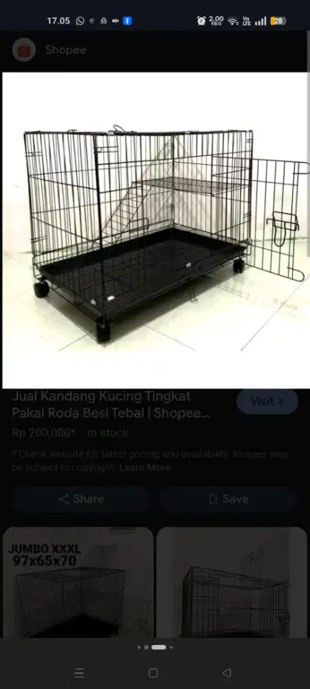 kandang hewan ( kucing/dsb )