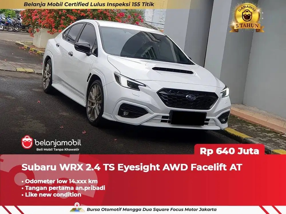 [ GARANSI 5TH ] Subaru WRX 2.4 TS Eyesight AWD AT Putih 2023 2024