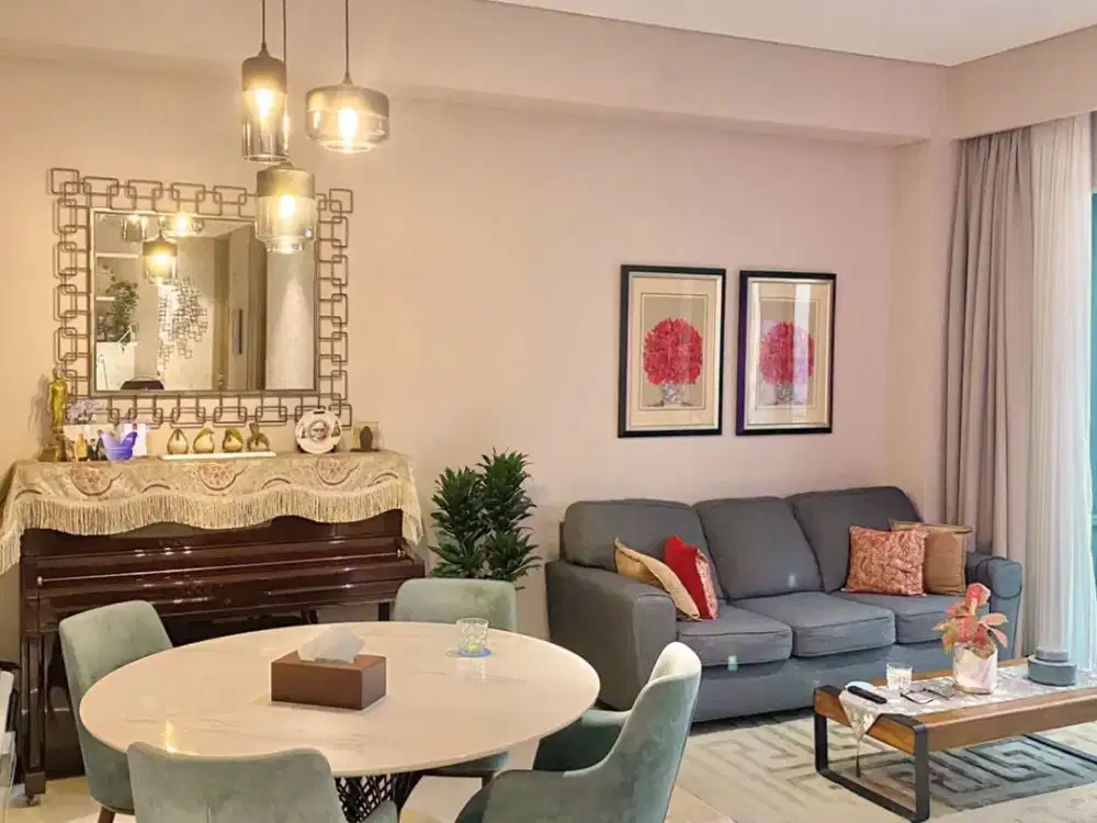 Apartemen 2 BR, Furnished Ex Show Unit, Lantai Tinggi, City View Saumata Alam Sutera