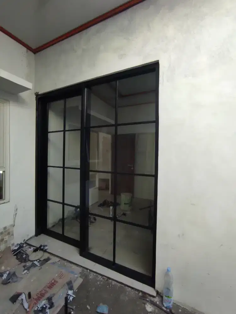 Pintu sliding + kaca mati