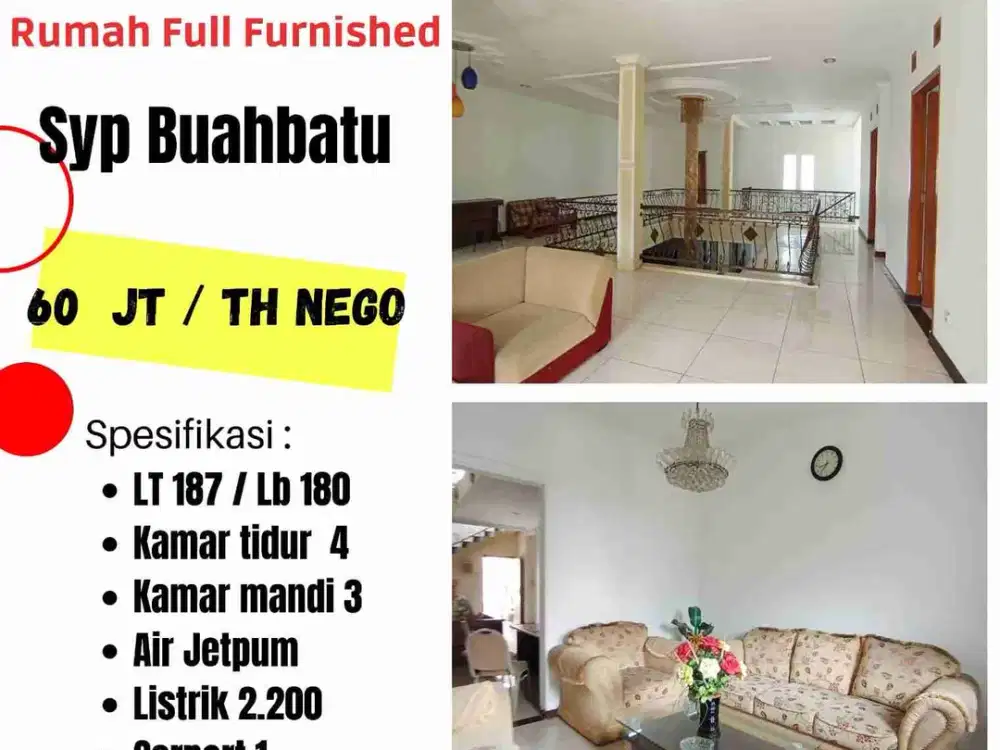 Disewakan Rumah Furnished di sayap Ramdhan
