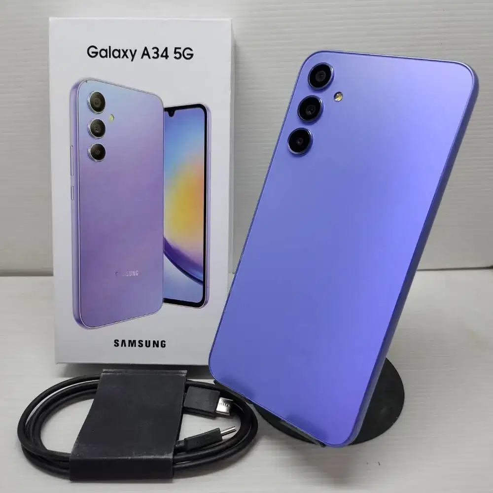 MULUS  SAMSUNG GALAXY A34 5G 8/128 PURPLE NO MINUS FULLSET  SEIN RESMI