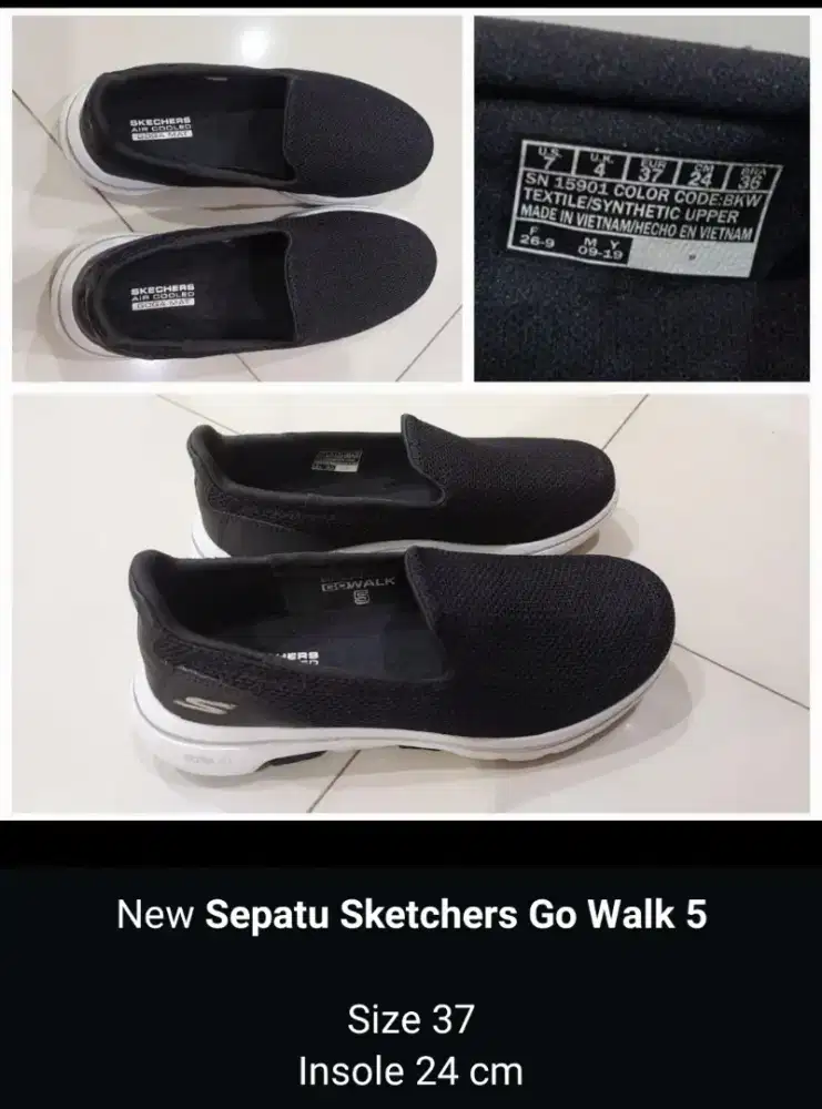 Jual murah sepatu sketchers go walk 5 size 37 insole 24cm,560 rb nego