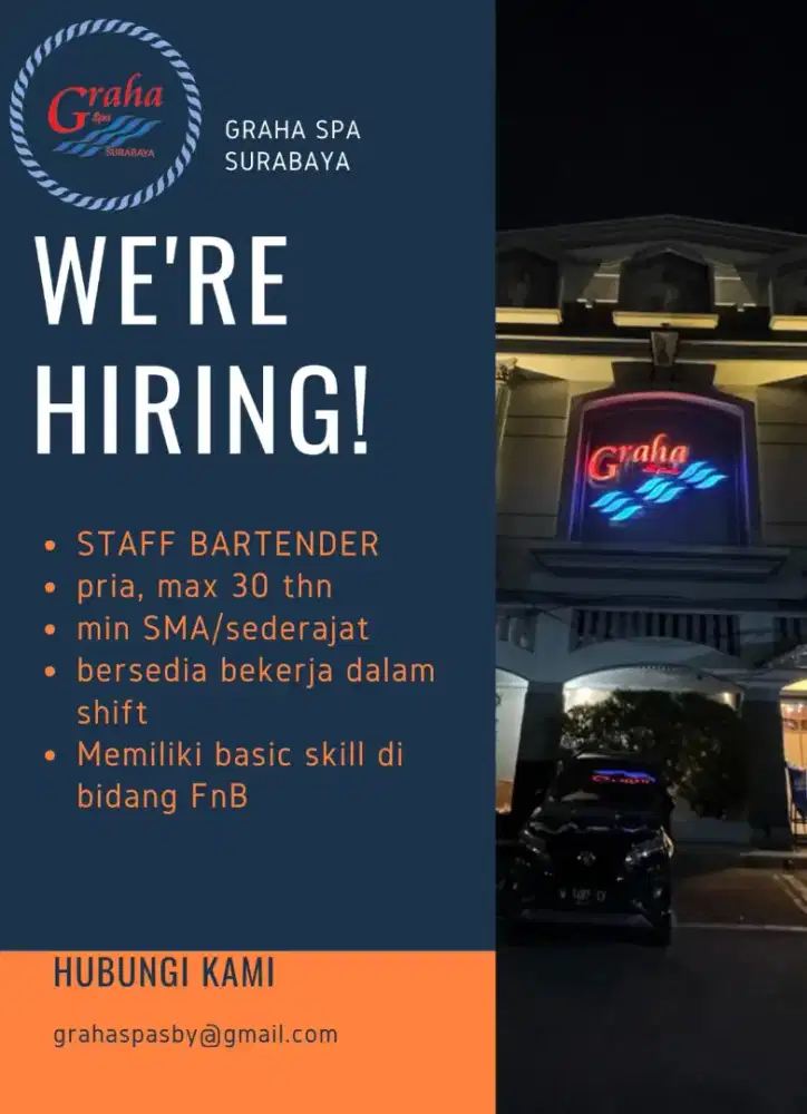 dibutuhkan bartender