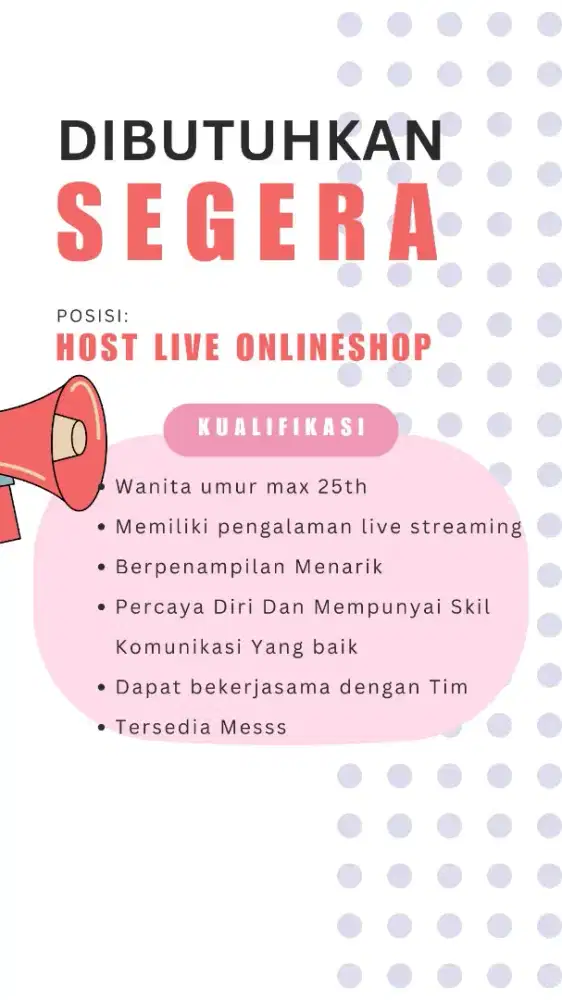 Lowongan host live