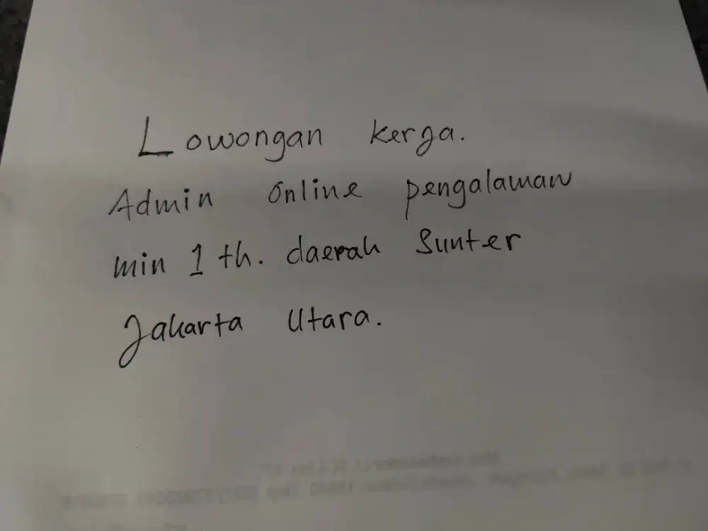 Lowongan kerja admin online