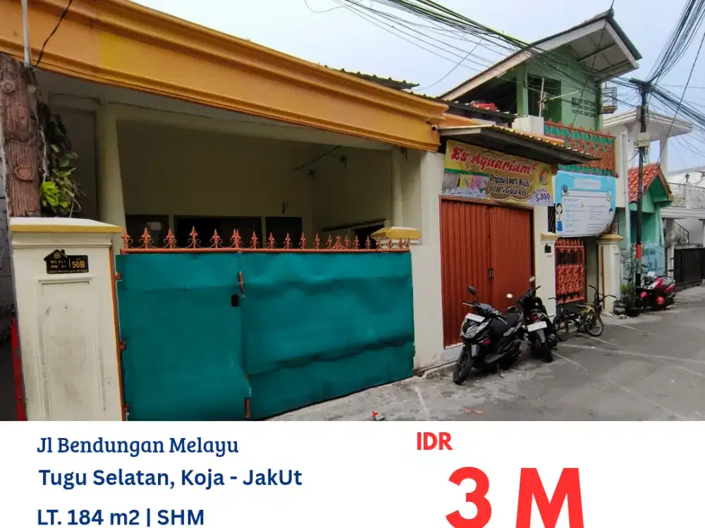 HFN0349 rumah 1,5 lantai terawat masih dihuni+ruko di daerah Plumpang Semper Jakarta Utara