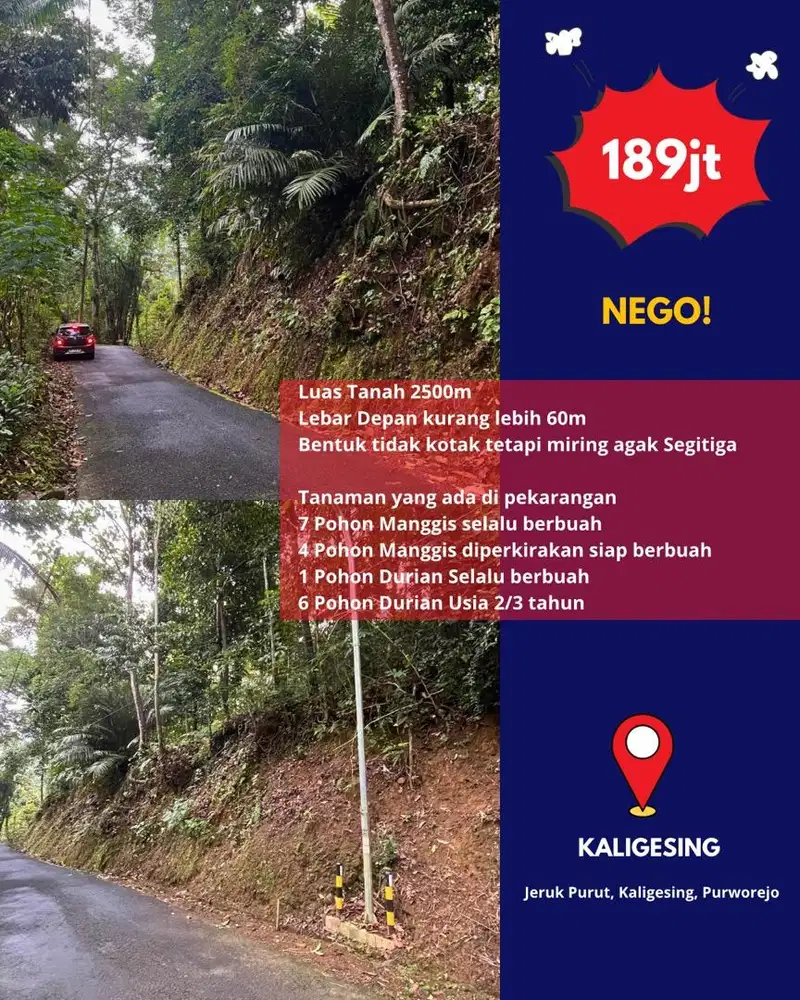 TANAH DI JUAL Lokasi Kaligesing Purworejo